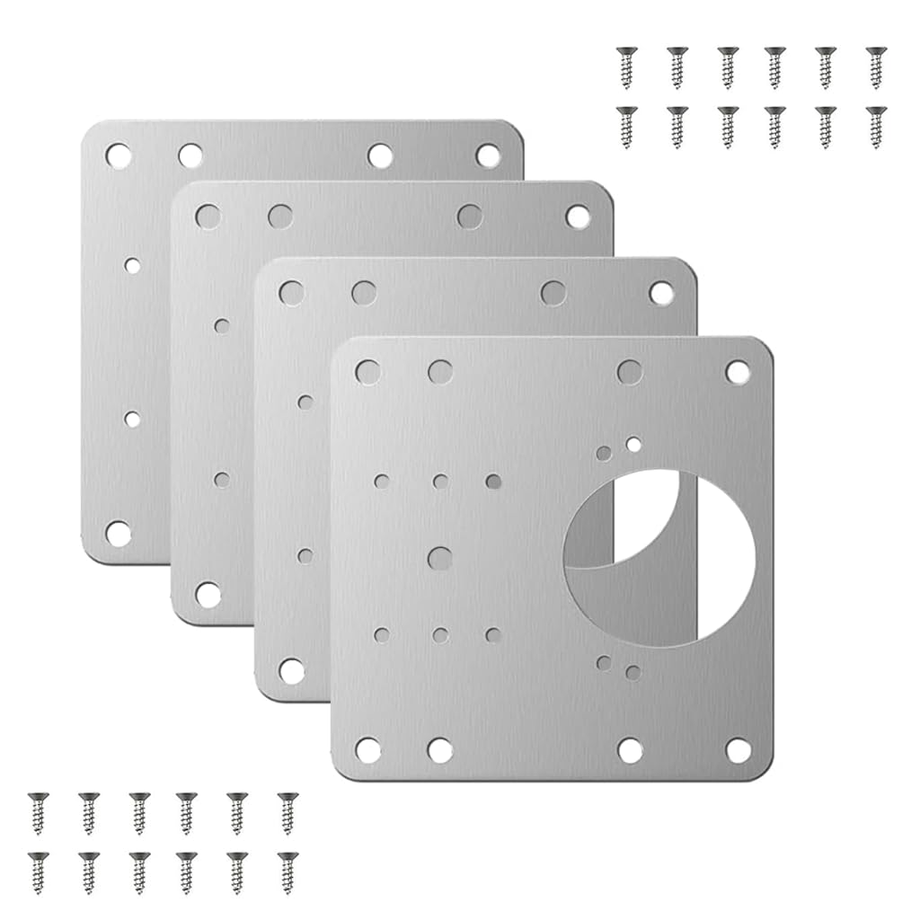 Hingefix™ Repair Plate with Screws for cabinet door & wardrobe (Pack of 4)