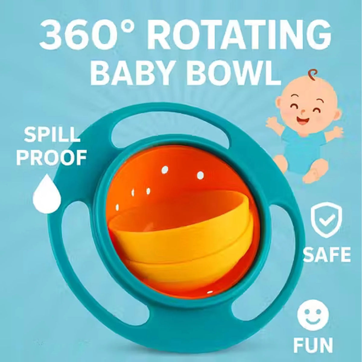 360° Rotating Spill Proof Gyro Bowl for Toddlers | ⏰Limited Period Offer⏰