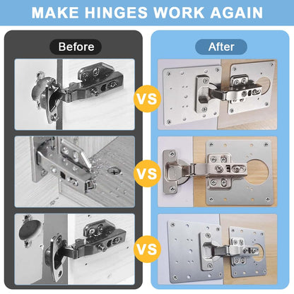 Hingefix™ Repair Plate with Screws for cabinet door & wardrobe (Pack of 4)