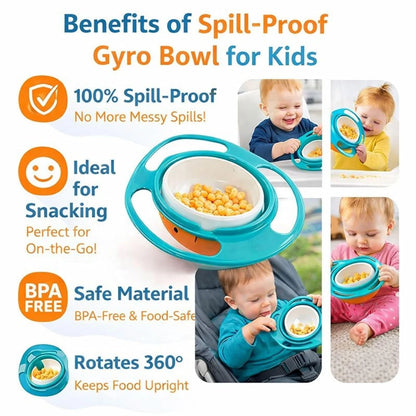 360° Rotating Spill Proof Gyro Bowl for Toddlers | ⏰Limited Period Offer⏰