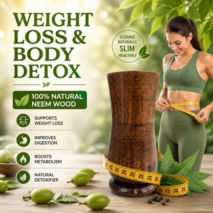 Weight Loss & Body Detox Wooden Water Glass (100% Natural Wood)