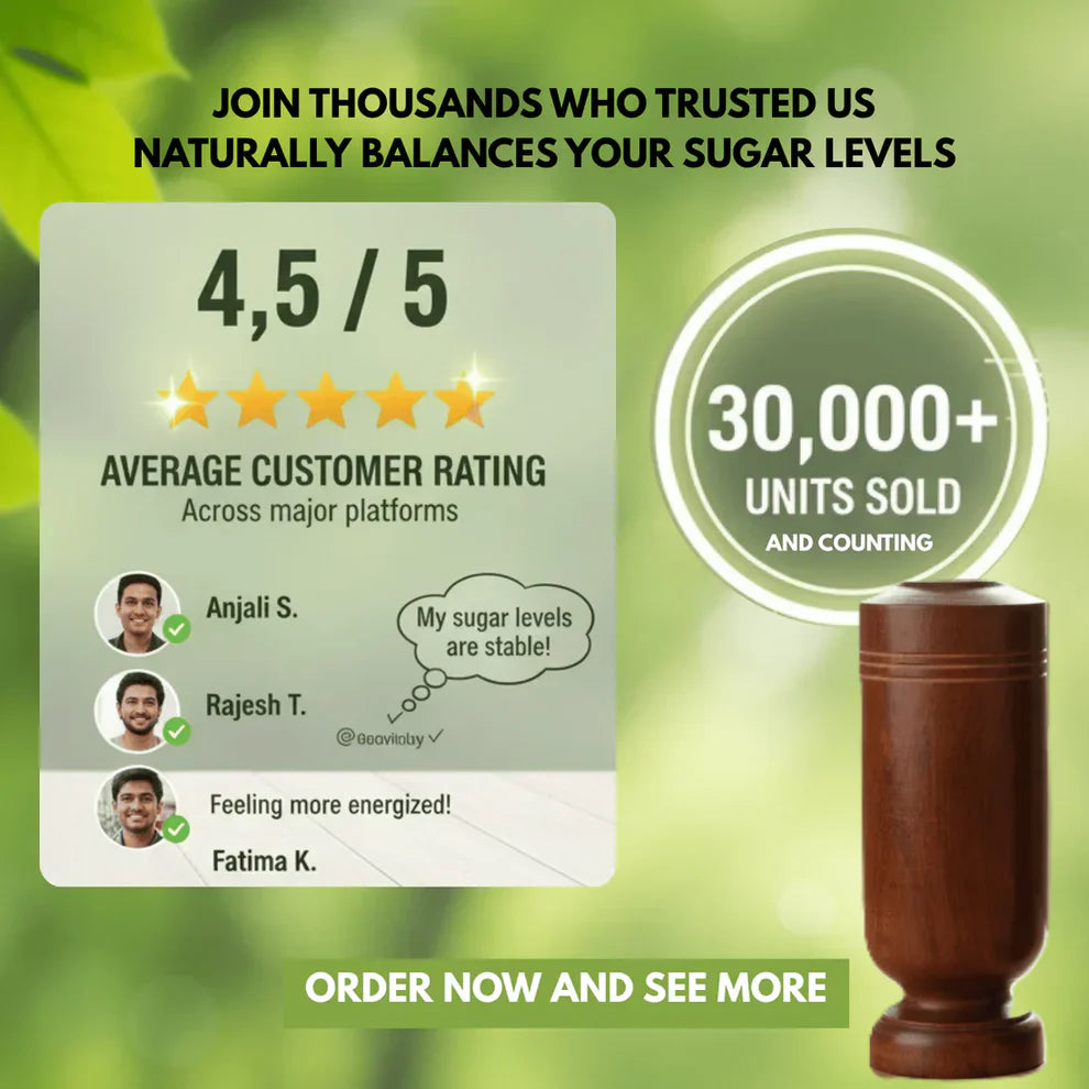 Weight Loss & Body Detox Wooden Water Glass (100% Natural Wood)