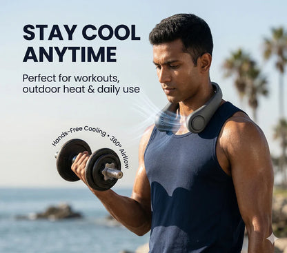 NeckFan™ – Wearable Neck Fan | Soft Airflow | Outdoor & Travel Cooling