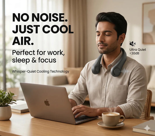 NeckFan™ – Wearable Neck Fan | Soft Airflow | Outdoor & Travel Cooling